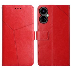 For Tecno Camon 19 Pro 4G/5G HT01 Y-shaped Pattern Flip Leather Phone Case(Red) (OEM)