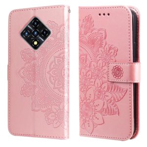 For Infinix Zero 8 7-petal Flowers Embossing Pattern Horizontal Flip PU Leather Case with Holder & Card Slots & Wallet & Photo Frame(Rose Gold) (OEM)