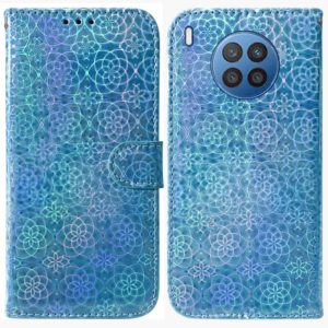 For Huawei nova 8i / Honor 50 Colorful Magnetic Buckle Leather Phone Case(Blue) (OEM)