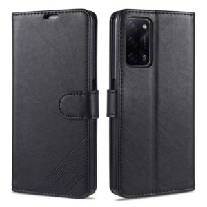 For OPPO A55 5G AZNS Sheepskin Texture Horizontal Flip Leather Case with Holder & Card Slots & Wallet(Black) (AZNS) (OEM)
