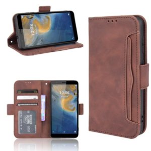 For ZTE Blade A31 Skin Feel Calf Pattern Horizontal Flip Leather Case with Holder & Card Slots & Photo Frame(Brown) (OEM)