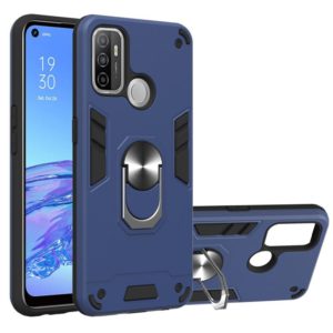 For OPPO A32 2020 / A53 / A33 2020 Armour Series PC + TPU Protective Case with Ring Holder(Royal Blue) (OEM)