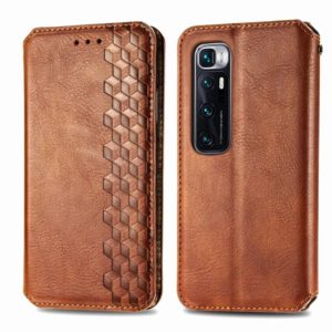 For Xiaomi Mi 10 Ultra Cubic Grid Pressed Horizontal Flip Magnetic PU Leather Case with Holder & Card Slots & Wallet(Brown) (OEM)