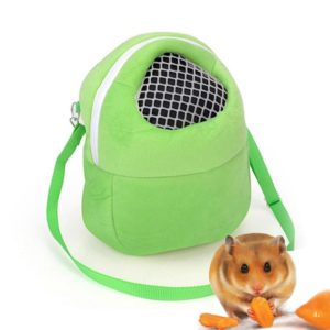 Pet Bag Small Pet Hamster Carrier Pure Color Leash Travel Bag, Size:S(Green) (OEM)