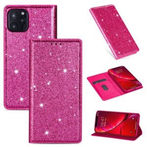 For iPhone 11 Pro Ultrathin Glitter Magnetic Horizontal Flip Leather Case with Holder & Card Slots(Rose Red) (OEM)