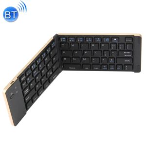 F66 Foldable Bluetooth Wireless 66 Keys Keyboard, Support Android / Windows / iOS(Gold) (OEM)
