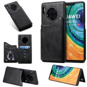For Huawei Mate30 Pro Solid Color Calf Texture Shockproof Protective Case with Card Slots & Photo Frame(Black) (OEM)