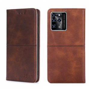 For ZTE Blade V30 Cow Texture Magnetic Horizontal Flip Leather Phone Case(Dark Brown) (OEM)