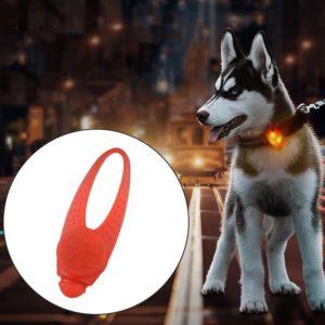 LED Night Light Pet Safety Collar Silicone Pendant (Red) (OEM)