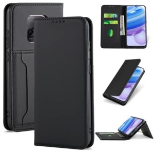 For Xiaomi Redmi 10X 5G Strong Magnetism Shockproof Horizontal Flip Liquid Feel Leather Case with Holder & Card Slots & Wallet(Black) (OEM)