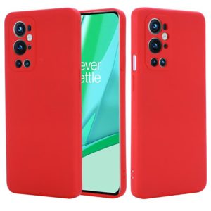 For OnePlus 9 Pro Solid Color Liquid Silicone Dropproof Full Coverage Protective Case(Red) (OEM)