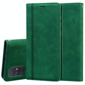 For Samsung Galaxy A71 Frosted Business Magnetic Horizontal Flip PU Leather Case with Holder & Card Slot & Lanyard(Green) (OEM)