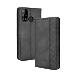 For Oukitel C23 Pro Magnetic Buckle Retro Crazy Horse Texture Horizontal Flip Leather Case with Holder & Card Slots & Photo Frame(Black) (OEM)
