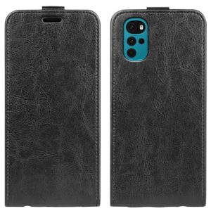 For Motorola Moto G22 4G R64 Texture Single Vertical Flip Leather Phone Case(Black) (OEM)
