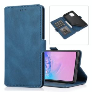 For Samsung Galaxy S10 Lite Retro Magnetic Closing Clasp Horizontal Flip Leather Case with Holder & Card Slots & Photo Frame & Wallet(Navy Blue) (OEM)
