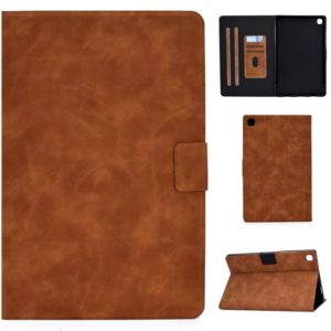 For Samsung Galaxy Tab A7 (2020) T500 Cowhide Texture Horizontal Flip Leather Case with Holder & Card Slots & Sleep / Wake-up(Brown) (OEM)