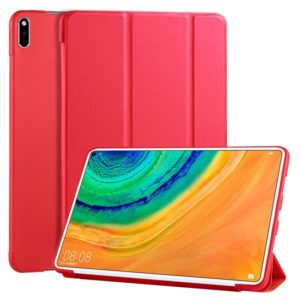For Huawei MatePad Pro 10.8 inch 3-folding Horizontal Flip PU Leather + Shockproof Honeycomb TPU Case with Holder(Red) (OEM)