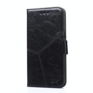 For Nokia 2.3 Geometric Stitching Horizontal Flip TPU + PU Leather Case with Holder & Card Slots & Wallet(Black) (OEM)