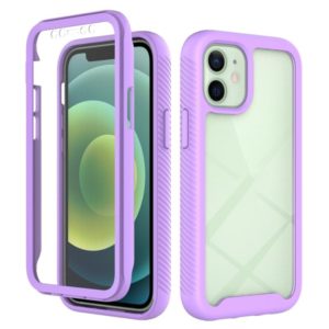 For iPhone 12 mini Starry Sky Solid Color Series Shockproof PC + TPU Case with PET Film (Light Purple) (OEM)