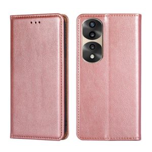 For Honor 70 Pro / 70 Pro Plus Gloss Oil Solid Color Magnetic Leather Phone Case(Rose Gold) (OEM)