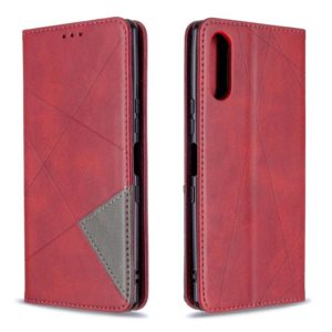 For Sony Xperia L4 Rhombus Texture Horizontal Flip Magnetic Leather Case with Holder & Card Slots & Wallet(Red) (OEM)