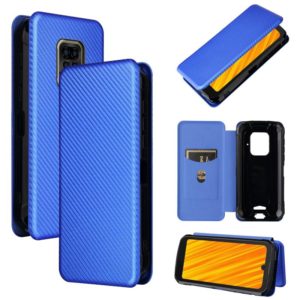 For Doogee S59 / S59 Pro Carbon Fiber Texture Horizontal Flip TPU + PC + PU Leather Case with Card Slot(Blue) (OEM)