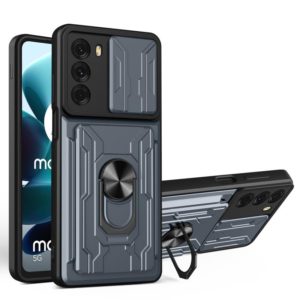 For Motorola Moto G200 5G / Edge S30 Sliding Camshield TPU+PC Phone Case with Card Slot(Grey) (OEM)