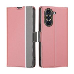 For Huawei nova 10 Pro Twill Texture Side Button Leather Phone Case(Pink) (OEM)