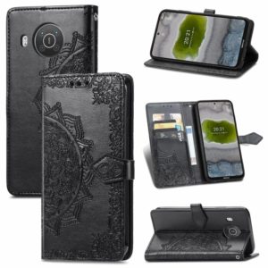 For Nokia X10 Mandala Flower Embossed Horizontal Flip Leather Case with Bracket / Card Slot / Wallet / Lanyard(Black) (OEM)