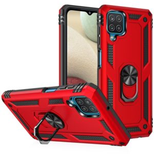 For Samsung Galaxy A12 5G Shockproof TPU + PC Protective Case with 360 Degree Rotating Holder(Red) (OEM)