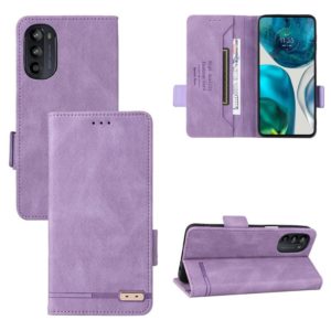 For Motorola Moto G52 Magnetic Clasp Flip Leather Phone Case(Purple) (OEM)