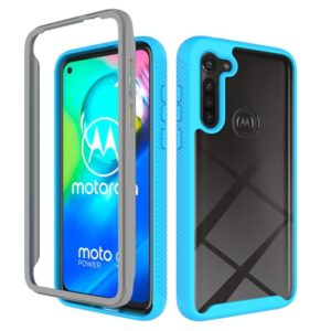 For Motorola Moto G8 Power (EU Version) Starry Sky Solid Color Series Shockproof PC + TPU Protective Case(Light Blue) (OEM)
