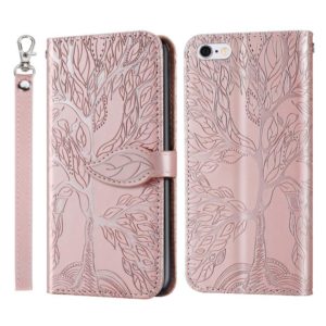 Life of Tree Embossing Pattern Horizontal Flip Leather Case with Holder & Card Slot & Wallet & Photo Frame & Lanyard For iPhone 6 & 6s(Rose Gold) (OEM)
