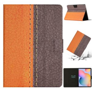 For Samsung Galaxy Tab A7 10.4 2020 T500 Stitching Solid Color Smart Leather Tablet Case(Orange) (OEM)