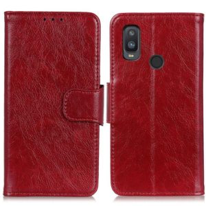 For Alcatel 1L (2021) Nappa Texture Horizontal Flip Leather Case with Holder & Card Slots & Wallet(Red) (OEM)