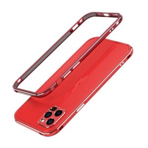 For iPhone 12 mini Aurora Series Lens Protector + Metal Frame Protective Case (Red) (OEM)