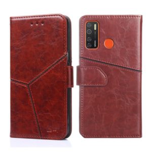 For Tecno Camon 15 CD7/ Camon 15 Air Geometric Stitching Horizontal Flip Leather Phone Case(Dark Brown) (OEM)