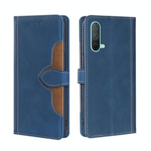 For OnePlus Nord CE 5G Skin Feel Straw Hat Magnetic Buckle Leather Phone Case(Blue) (OEM)