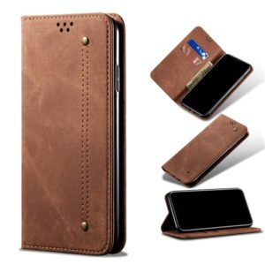 For Xiaomi Redmi Note 10 5G Denim Texture Casual Style Horizontal Flip Leather Case with Holder & Card Slots & Wallet(Brown) (OEM)