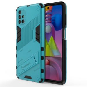 For Samsung Galaxy M51 Punk Armor 2 in 1 PC + TPU Shockproof Case with Invisible Holder(Blue) (OEM)