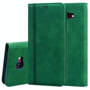 For Samsung Galaxy J4 Plus (2018) Frosted Business Magnetic Horizontal Flip PU Leather Case with Holder & Card Slot & Lanyard(Green) (OEM)