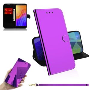 For Huawei Y5p Lmitated Mirror Surface Horizontal Flip Leather Case with Holder & Card Slots & Wallet & Lanyard(Purple) (OEM)