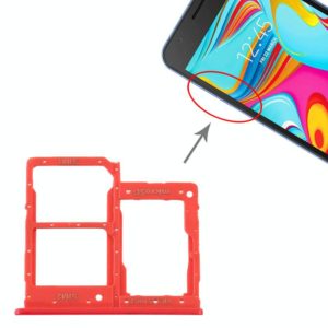 For Samsung Galaxy A2 Core SM-A260 SIM Card Tray + SIM Card Tray + Micro SD Card Tray (Red) (OEM)