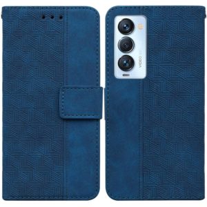 For Tecno Camon 18 Premier Geometric Embossed Leather Phone Case(Blue) (OEM)