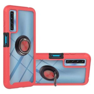 For TCL 20S Starry Sky Solid Color Series Shockproof PC + TPU Protective Case with Ring Holder & Magnetic Function(Red) (OEM)