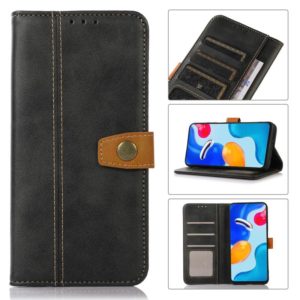 For Motorola Moto G52 4G Stitching Thread Calf Texture Leather Phone Case(Black) (OEM)