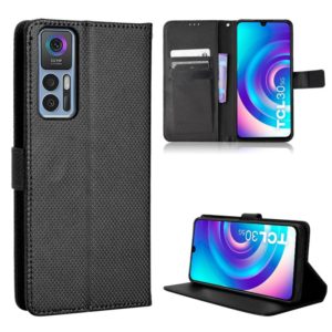 For TCL 30 5G / 30+ Diamond Texture Leather Phone Case(Black) (OEM)