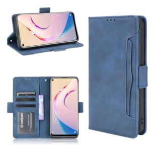 For Oukitel C21 Pro Skin Feel Calf Pattern Horizontal Flip Leather Case with Holder & Card Slots & Photo Frame(Blue) (OEM)