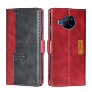 For Nokia X100 Contrast Color Side Buckle Leather Phone Case(Red + Black) (OEM)