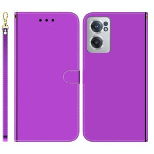 For OnePlus Nord CE 2 5G Imitated Mirror Surface Horizontal Flip Leather Phone Case(Purple) (OEM)